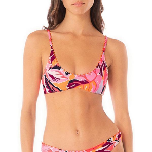 Women's Maaji Liberties Swim Bikini Top Contemporary Large Coral Leafy