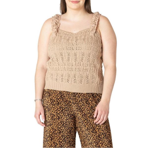 Women's Dex Clothing Knit Sleeveless Shirt XLarge Deep Taupe