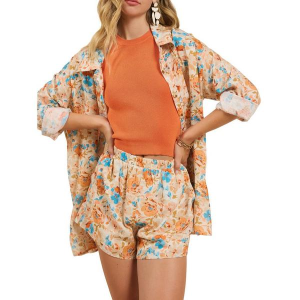 Women's Sadie And Sage Sonoma Long Sleeve Button Up Shirt Small Multi