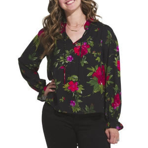 Women's DRESS FORUM Sweet Talk Long Sleeve Blouse Medium Midnight Dahlia