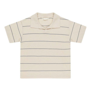Rylee + Cru Chandler Knit Polo Baby 12/18 mo. Natural/Blue