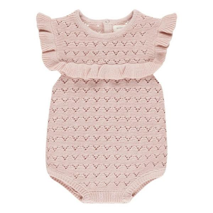 Girls' Quincy Mae Pointelle Ruffle Romper Baby 18/24 mo. Bubblegum
