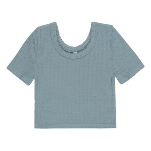 Girls' Rylee + Cru Pointelle T-Shirt 4/5 Ocean