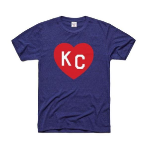 Charlie Hustle KC Heart T-Shirt XLarge Navy