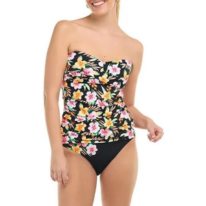 Women's Skye Victoria Swim Tankini Contemporary Small Black/ Plumeria