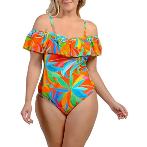 Women's Ingear Off-the-shoulder One Piece Swimsuit Plus 20W Rio Orange