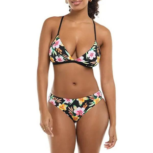 Women's Skye Melanie Swim Bottoms Contemporary Large Black/ Plumeria