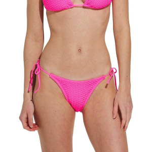 Women's damsel High Leg Tie Swim Bottoms Juniors Medium Hot Pink