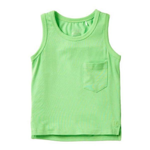 Little Bipsy Neon Bamboo Pocket Crew Neck Tank Top Baby 6/12 mo. Green