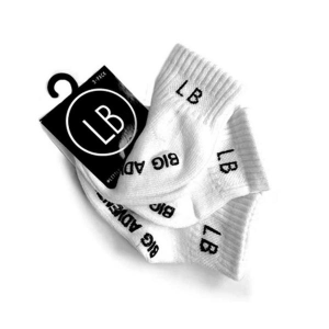 Little Bipsy Logo Crew Socks Toddler 4/6T White 3 Pack