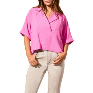 Women's Tribal Airflow Lapel Collar Blouse XLarge Flamingo