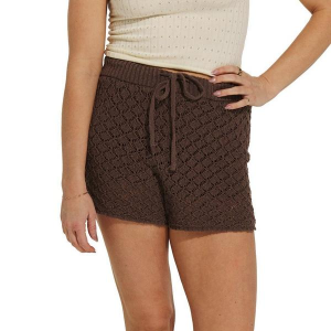 Women's By Together Knit Sweater Shorts Medium Chocolate