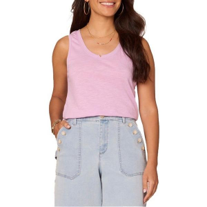 Women's Democracy Side Slit Hem Scoop Neck Tank Top Medium Sugar Plum
