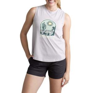 Women's LIV Outdoor Reagan Graphic Crew Neck Tank Top Medium Cloud Gray Cactus Daydream