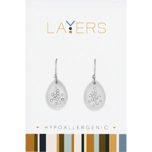 Layers Silver Stardust Dangle Earrings Silver