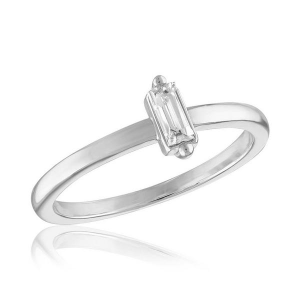 Women's Layers Vertical Single Baugette Ring Silver