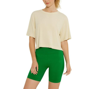 Women's Cream Yoga Karen Cropped T-Shirt Large Butter