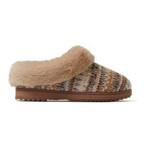 Women's Dearfoams Hannah Knit Casual Clogs Regular Medium Latte