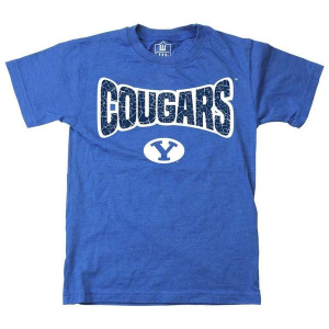 BYU Cougars Wes and Willy Team Basic Kids' T-Shirt Large Blue