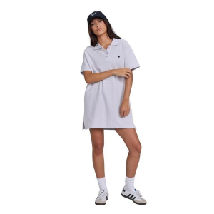 Women's Bad Birdie Jacquard Chess Day Polo Dress Medium Lilac