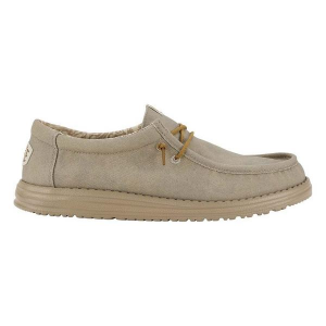 Men's HEYDUDE Wally Waxed Canvas Loafers Regular 14 Light Grey