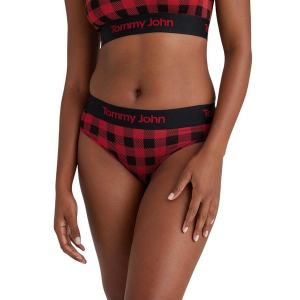 Women's Tommy John Second Skin Boxer Briefs Underwear Large Royal Plaid