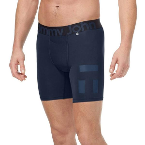Men's Tommy John 360 Sport Mid-Length 6" Boxer Briefs Underwear 2 Pack Small Black/Dress Blues