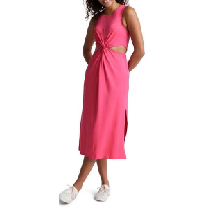 Women's Beyond Yoga Around The World Front Twist Midi Shift Dress Large Carnation Pink