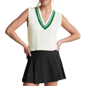 Women's Beyond Yoga Sweater Vest Cable Knit Large Cream