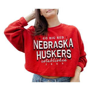 Nebraska Cornhuskers Gameday Social Women's Crop XLarge Red