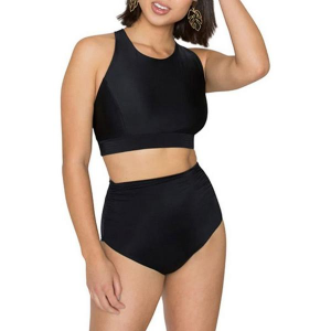 Women's Wild Isles Stella Rouched Swim Bottoms Contemporary 22 Black