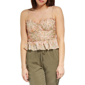 Women's DRESS FORUM Peplum Sweetheart Tank Top Large Natural Blush
