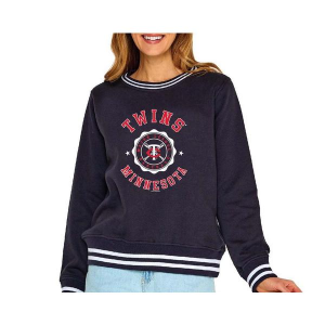 Women's Minnesota Twins Soft As A Grape Varsity Crew Large Navy