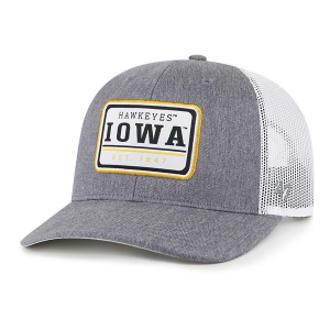 Iowa Hawkeyes 47 Brand Trucker Ellington Adjustable Hat One Size Heather Grey