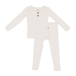 Kyte Baby Ribbed Henley Pajama Set Toddler 4T Oat
