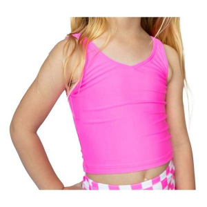 Girls' Janela Bay V Neck Swim Tankini Toddler 2T Mulberry Pink