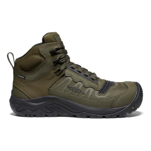 Men's KEEN Reno Mid KBF Carbon Fiber Toe Waterproof Work Boots Outdoor 11.5 Dark Olive/Black