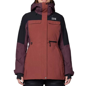 Women's Mountain Hardwear Powder Maven Jacket Large Bourbon Brown/Blackberry/Black