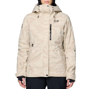 Women's Mountain Hardwear Powder Maven Jacket XLarge Fossil Rockstrata Print