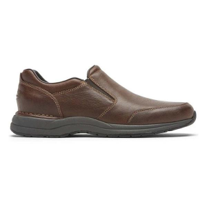 Men's Rockport Edge Hill 2 Double Gore Shoes Regular 9.5 Brown Leather