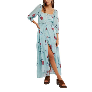 Women's Free People Morning Meadows Maxi Dress Small Pastel Blue Combo