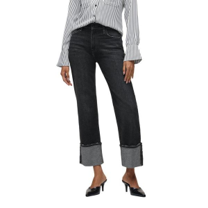 Women's Hudson Jeans Remi Ankle Cuff Wide Leg Jeans Washed Black 31 28