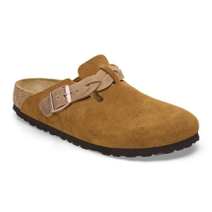 BIRKENSTOCK Boston Braid Casual Clogs Narrow 39 Mink Suede