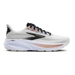 Women's Brooks Ghost 17 Running Shoes 10.5 Wide White/Black/Rose Gold
