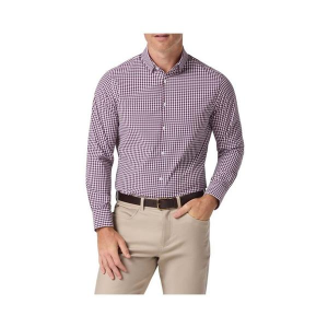 Men's Mizzen+Main Leeward Long Sleeve Button Up Shirt 2XLarge Eggplant Crew Gingham