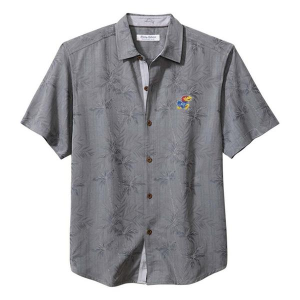 Kansas Jayhawks Tommy Bahama Point Palm Button Up Large Shadow