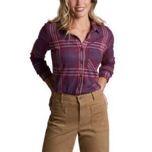 Women's Kuhl Innovatr Knit Long Sleeve Flannel Small Cardinal