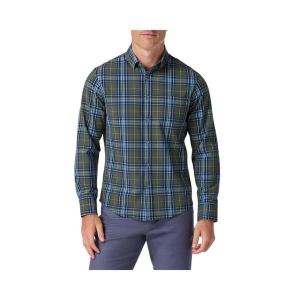 Men's Mizzen+Main City Long Sleeve Flannel Medium Olive Thomas Plaid