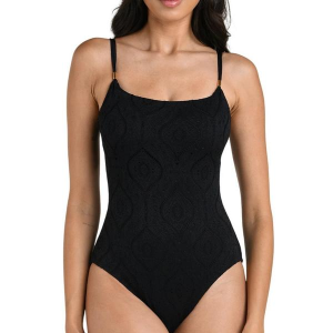 Women's La Blanca Mantra Medallion Lingerie One Piece Swimsuit Contemporary 14 Black