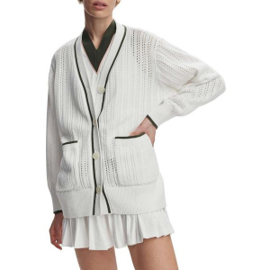 Women's Varley Cardigan Nissi Longline Large White/Deep Ivy